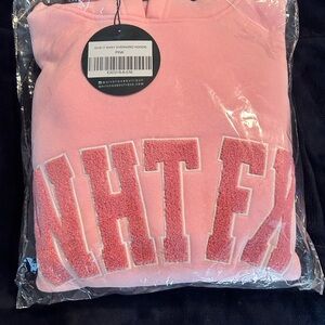 White Fox Women's Fleece “Give It Away” Oversized Hoodie Pink Small/Medium